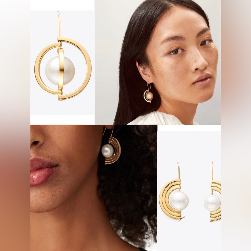 New Tory Burch Pearl spinning earrings